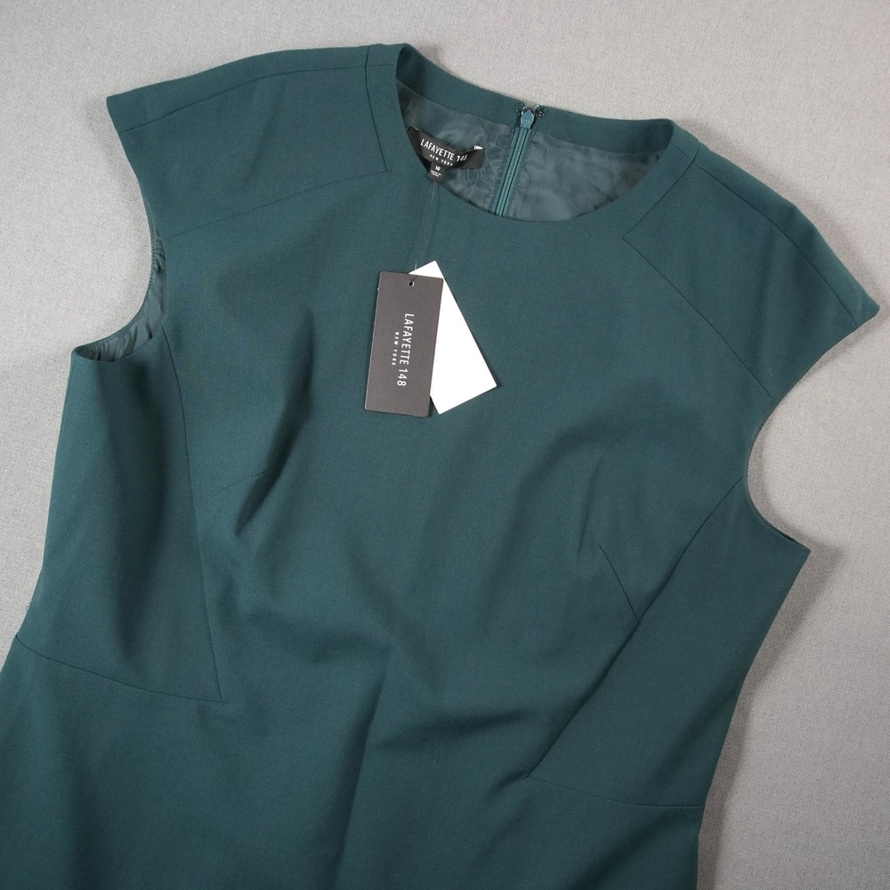 Lafayette 148 Wool Sleeveless Sheath Crew Neck Women Dress 16 Office Business
